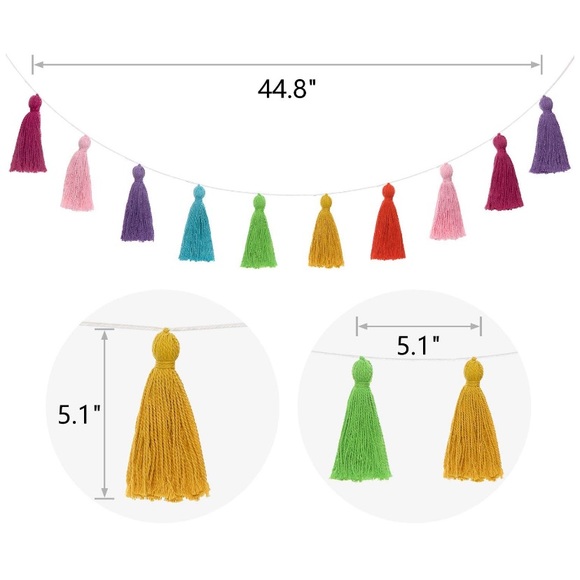 Other - New✨ Bright Colored Hand-Woven Tassel Garland